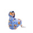 thumbnail image 3 of Oversized Wearable Blanket Hoodie For Adult Kids - Big Hooded Sherpa Junior Sweatshirt With Front Pocket, 3 of 5