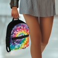 thumbnail image 6 of HELLHERO Rainbow Tie Dye Pattern Versatile Small Backpack Purse, Lightweight Travel Daypack with Smooth Zipper for Outdoor Shopping, 6 of 8