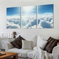 thumbnail image 2 of Nawypu   Blue Sky and Sun Over Clouds-Contemporary Landscape Canvas Art-12''x16''X3 Panels, 2 of 4