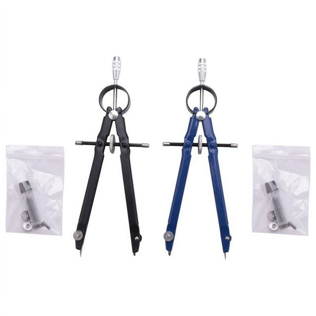AMERTEER Professional Compass with Lock for Geometry 6inch Spring Bow Compass Math Drafting Drawing (2 Pack)