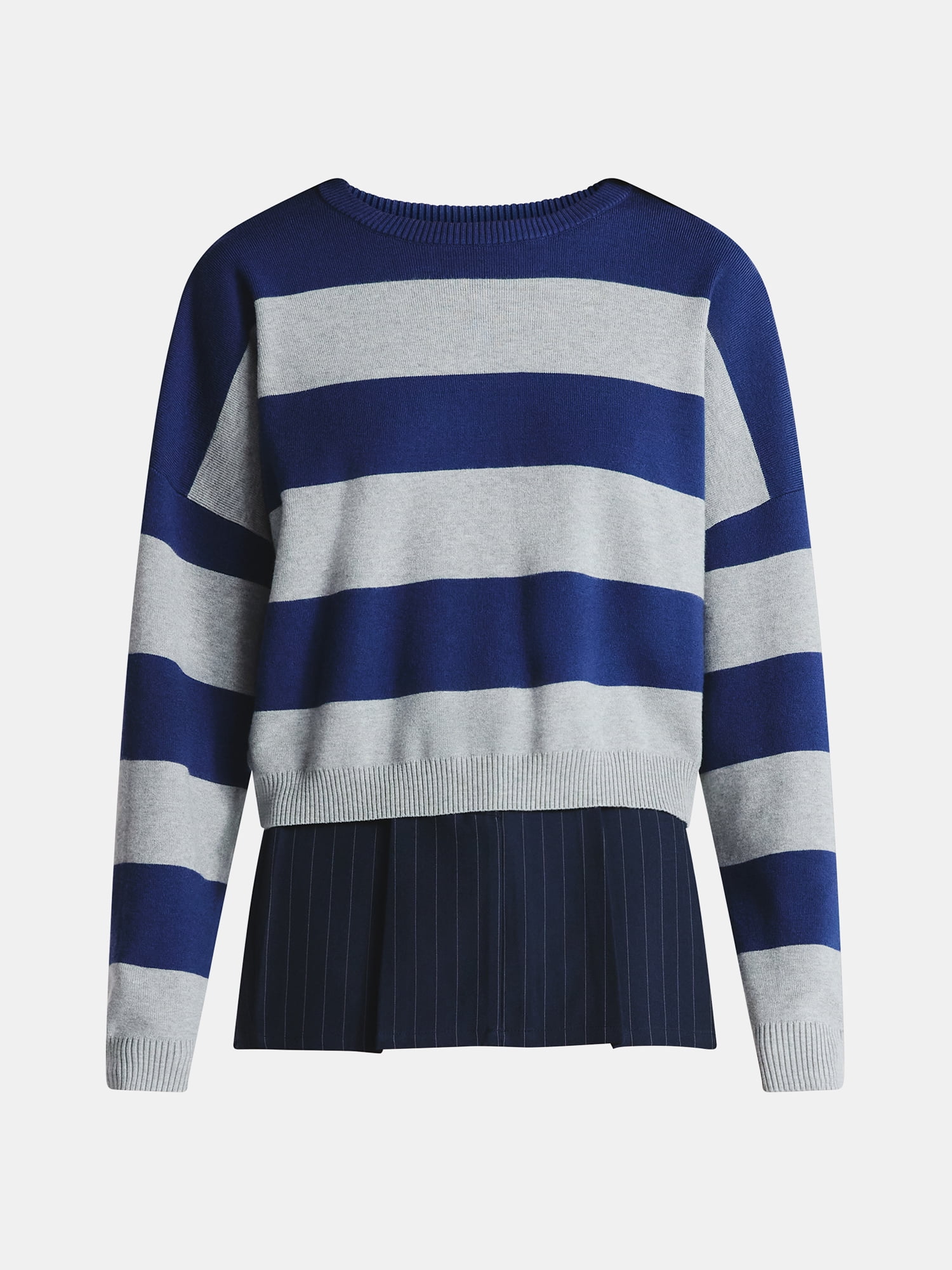 No Boundaries Striped Sweater, Lightweight, Women's