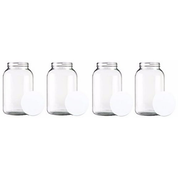 PYYP One Gal Wide Mouth Glass Jar with Solid Lid-Set of 4