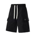 thumbnail image 4 of vdgthytj Cargo Shorts for Men Elastic Waist Drawstring Loose Fitted Summer Hiking Travel Beach Shorts with Pockets, 4 of 6