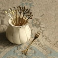 thumbnail image 1 of 20Spoon+20Forks Stainless Steel Leaf Coffee Cake Spoon Fork Dessert Spoons, Stirring Teaspoon Set Golden, 1 of 7