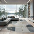 thumbnail image 2 of ODIKA 6'x9' Washable Area Rug Non-Slip, Easy Care, Grey Faded Abstract Geometric Motif Brushstroke Wohnzimmer Under for Family Room, Living Room, Master Bedroom, 2 of 7