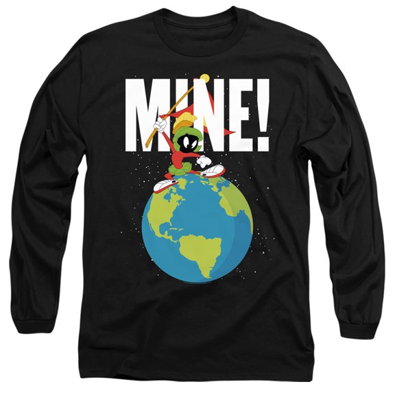 Looney Tunes Mine Long Sleeve Adult 18/1 T-Shirt Black