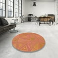 thumbnail image 4 of Ahgly Company Machine Washable Indoor Round Transitional Orange Area Rugs, 7' Round, 4 of 7