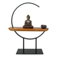 thumbnail image 4 of Zen Metal Crescent Amitabha Buddha With Lotus Incense Burner Meditation Tool, 4 of 9