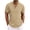 Khaki-05, variant on Rvwovn Men's Lightweight Cotton T-Shirt - Short Sleeve Band Collar Summer Casual Henley Solid Top