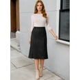 thumbnail image 2 of DARING DIVA Women's Faux Suede A Line Midi Skirt with Pockets S Black, 2 of 8