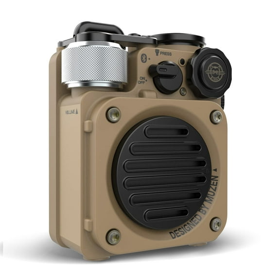 MUZEN Wild Mini Rugged Outdoor Speaker, Bluetooth 5.0 Portable Speaker with Built-in Flashlight, Crystal Clear Sound, Wireless Waterproof Speakers for Travel, Outdoors