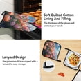 thumbnail image 4 of Tulips Flower and Water Drops 5 Pcs Kitchen Set Heat Resistant Oven Mitts and Non-Slip Pot Holders with Adjustable Cooking Apron, 4 of 6