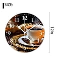 thumbnail image 2 of 12 Inch Wall Clock Battery Operated Silent Clock Decorative for Office, Kitchen, Outdoor, Living Room，Coffee Accessories on An Old Background, 2 of 4