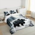 thumbnail image 3 of Manfei 3D Farmhouse Bear Queen Comforter Set, Woodland Animal Bedding Sets, Teens Boys Girls Kids Bedding Comforter Set, Ultra Soft Home Decor, 3pcs, 3 of 8
