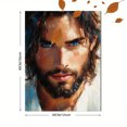 thumbnail image 3 of Qisvanset Framed Canvas Wall Art 12x16 Inch Blue Eyed Jesus Portrait Religious Canvas Art, 3 of 5