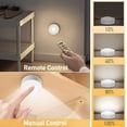 thumbnail image 2 of Cabinet Lights Led With Remote Control, Cabinet Lights 3 Pieces Cabinet Lighting Led Night Light Cabinet Lighting Led Cabinet Light For Bedroom, Wardrobe, Cabinet, Kitchen - White, 2 of 7