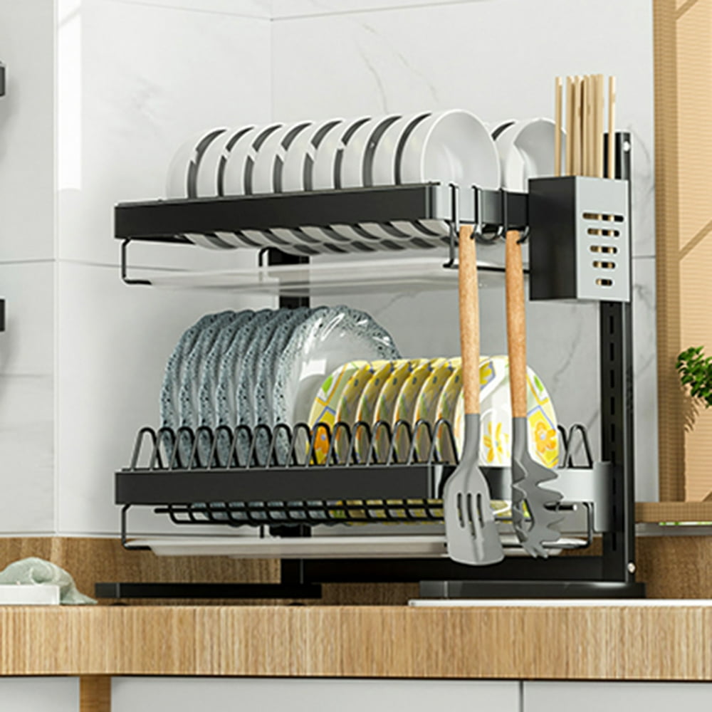 Stainless Steel Dish Drying Rack Drying Rack Holder 2/3 Tier Dish Rack