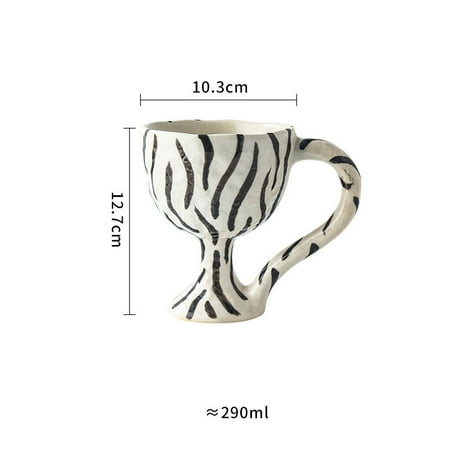 

Homeex Handmade Decorative Ceramic Wine Glass Vintage Decoration Zebra Goblet 201to300ml
