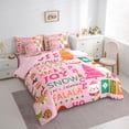 thumbnail image 4 of Homewish Magic Santa Claus Twin Bedding Sets 7-Piece, Girly Pink Xmas Tree Bedding Comforter Set, Kawaii Christmas Cartoon Reversible Sheet Sets, Super Cozy Room Decor, 4 of 8