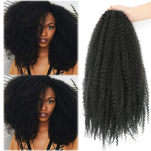 Dansama Marley Hair 24 Inch 1B Afro Twist Marley Hair for Faux Locs Crochet  Hair 3 Packs Synthetic Hair Extensions 