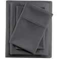 thumbnail image 2 of Bamboo Sheets Twin-XL Size Bed Sheets 7 Piece Set, Pure 100% Organic Bamboo, 12" Deep Pockets & Zipper Duvet Cover - Luxuriously Soft, Silky Smooth and Cooling - Dark Gray Solid., 2 of 7