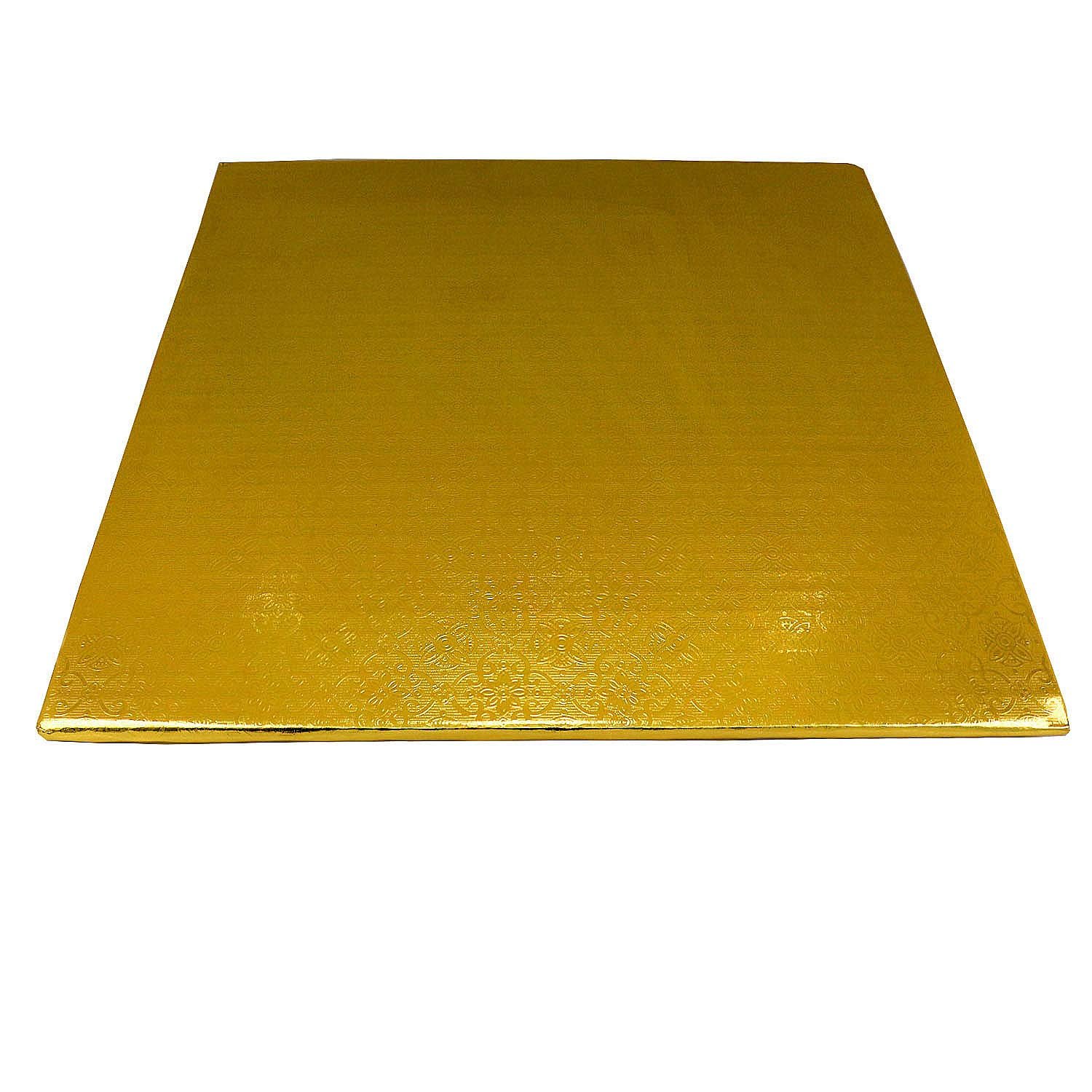 O'Creme Gold Wraparound Square Cake Pastry Drum Board 1/4 Inch Thick, 12 Inch x 12 Inch - Pack of 10 - image 2 of 6