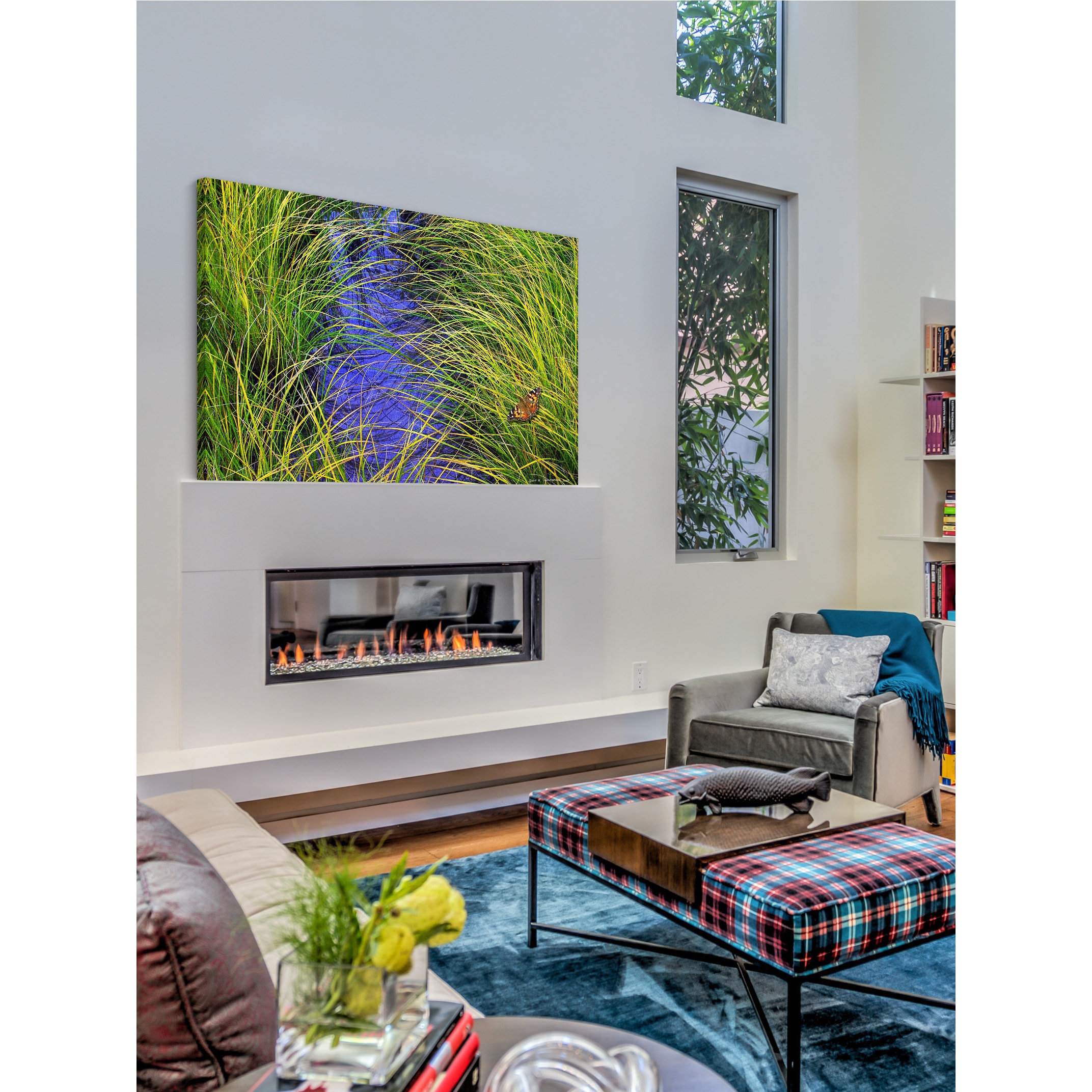 Marmont Hill - "Grass over the Brook" by Chris Vest Painting Print on Wrapped Canvas