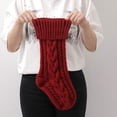 thumbnail image 4 of Christmas Stockings 18 Inches Classic Cable Knitted Socks Fireplace Hanging Stockings Family Holiday Party Xmas Decoration Sock 1 PC Red One Size, 4 of 7