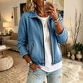 thumbnail image 5 of Edvintorg Denim Jacket for Women Fashion Long Sleeve Casual Loose Zip Up Jean Coat with Pockets Clothes for Women Sky Blue S, 5 of 7