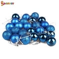 thumbnail image 3 of Spencer 24Pcs Christmas Ball Ornaments Small Shatterproof Xmas Tree Decorative Balls Setwith Hanging Hooks for Holiday Wedding Party Decorations, Blue (30mm/1.2"), 3 of 6