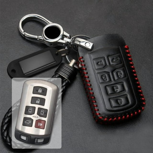 Car Key Fob Cover Case Protector Leather Car Key Cover 6 Buttons Remote Smart Shell Case Fob For Toyota Sienna