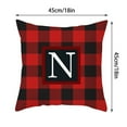 thumbnail image 2 of dajkiuy 26 Initial Letter Throw Pillow Cushion Cover,Red Black Buffalo Check Plaid Pillow Cases,18 x 18 Inch Square Pillow Protectors for Sofa Couch Bedroom Car Chair Home Decor(N), 2 of 8