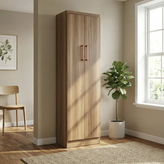 Ropero Closet Armario de Madera con Cajones, Entrepaños y 6 Puertas, Almacenamiento de Ropa