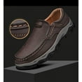 thumbnail image 3 of Men's Orthopedic Walking Shoes Genuine Leather Slip On Loafers Arch Support Lightweight Comfortable Casual Sneakers, 3 of 8