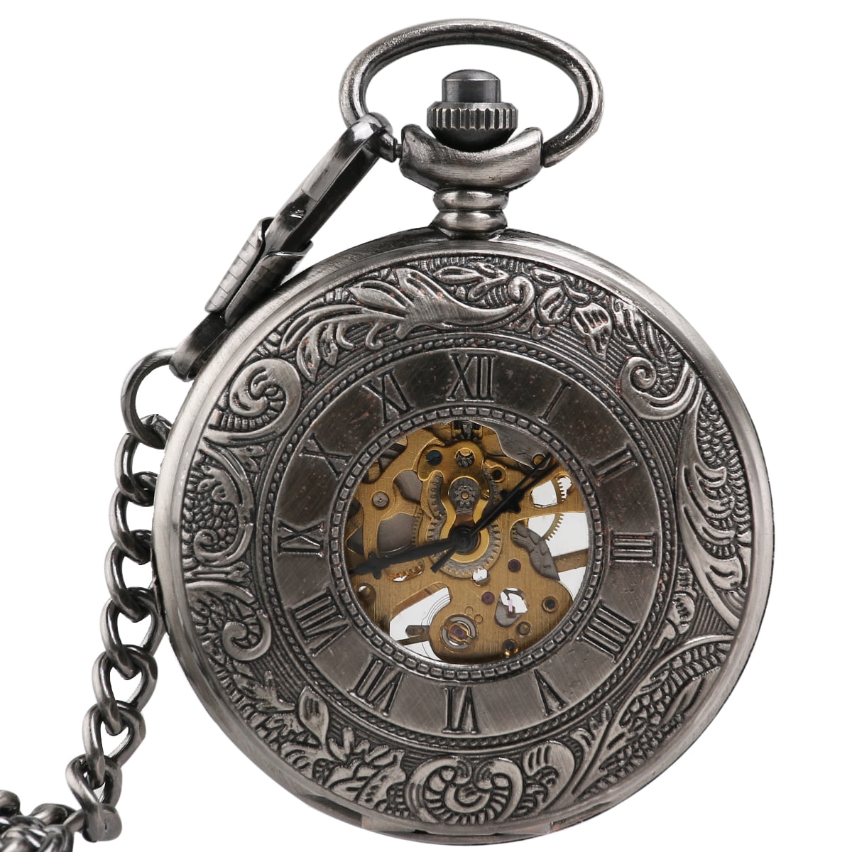 Pocket Watch Antique Watches Unisex Backpack Hunter Half Number Arabic