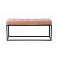 thumbnail image 1 of Plata Import Leather Bench With Black Metal legs, 1 of 1