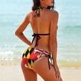 thumbnail image 2 of Maryland Flag Women's Bikini V Neck Swimsuit Set 2 Piece Over Size Bathing Suit Side Triangle Bathing Suit, 2 of 9