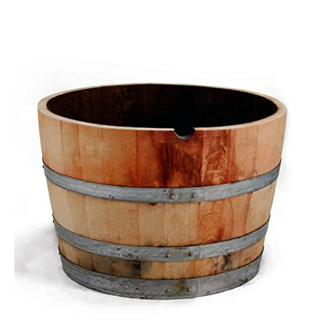 MGP Water Tight Half Wine Barrel Planter, 26" X 18" X 26"