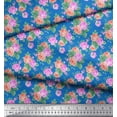 thumbnail image 2 of Soimoi Tissu en Velours à Pois, Feuilles & Roses Imprimé Floral au Mètre 58 Pouces de Large, 2 of 3