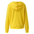 thumbnail image 3 of ManxiVoo Oversized V Neck Pocket Hoodie Women's Long Sleeve Sweatshirt Cozy Pullover for Spring and Fall S Size Yellow, 3 of 3