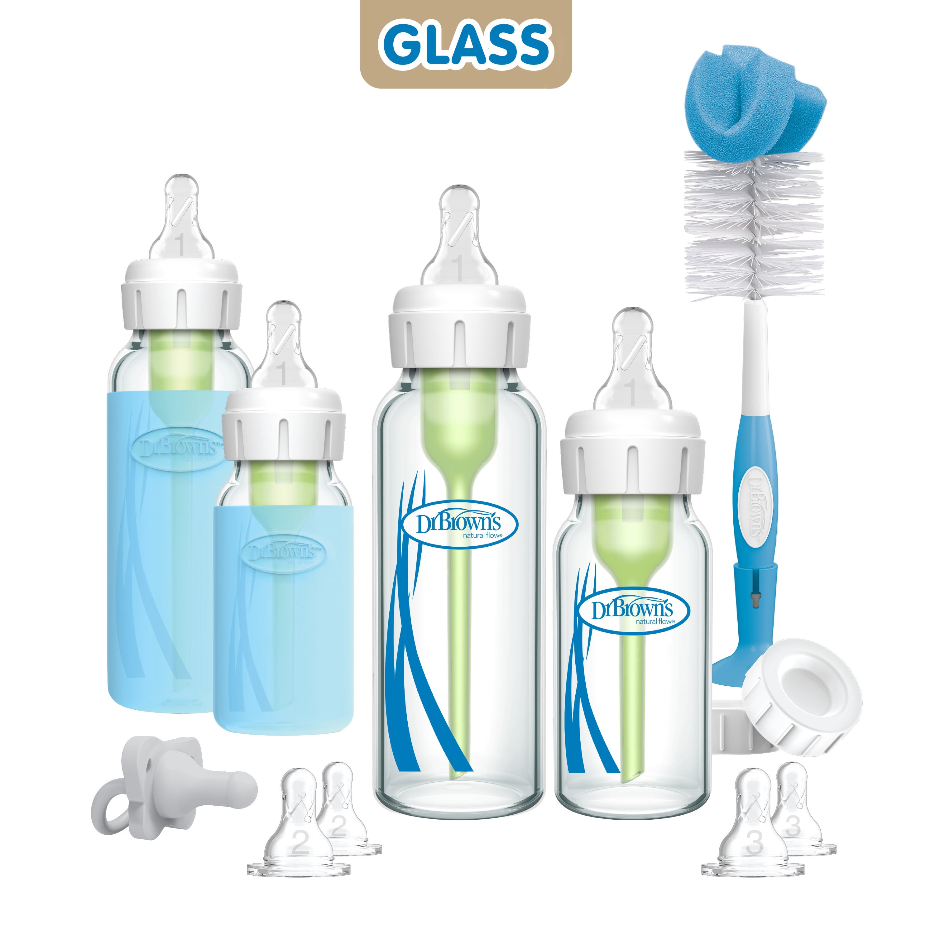 Dr. Brown's Anti-Colic Options + Narrow Glass Baby Bottle Starter Set