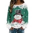 thumbnail image 3 of Craaazy Christmas Sweaters for Women Crew Neck Long Sleeve Shirts Xmas Holiday Warm Tops Gifts, 3 of 3