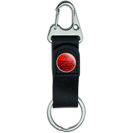 Hardest Part About A Zombie Apocalypse Belt Clip On Carabiner Leather Keychain Fabric Key