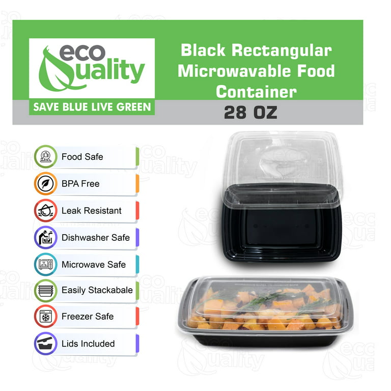 Meal Prep Microwavable Food Containers With Lids Reusable BPA Free 28 Oz. 