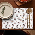 thumbnail image 5 of White Cow Scarf Pattern Summer Placemats Table Placemats Set Of 4-Linen Kitchen Washable Placemats Table Mats 11.8"x17.7" Non-Slip Heat Resistant, 5 of 6