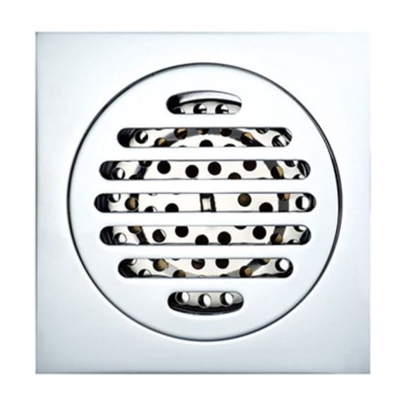 Shower Drain with Round Removable Cover 4.7inch, Chrome Copper Floor Drain Prevent Odor from Entering Through The Drain