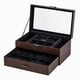 thumbnail image 1 of Caja de Almacenamiento de Relojes Joyas y Lentes, Doble Capa Joyero Multifuncional con Almohadillas Extraíbles para Relojes de Almacenamiento Adecuado para Pulseras,Collares y Anillo - Nogal, 1 of 8
