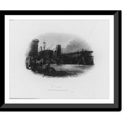 Historic Framed Print, [Wharf scene], 17-7/8" x 21-7/8"