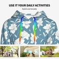thumbnail image 4 of Lsque Lilies Flowers Pattern Casual Women's Hoodie,Hooded Sweatshirt with Kangaroo Pocket,Pullover Hoodie with Eye-catching Drawstrings-Large, 4 of 7