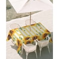 thumbnail image 3 of 52x70 Inch Outdoor Tablecloth with Umbrella Hole Zipper Rectangle Yellow Sunflower Rectangular Tablecloths Outside Waterproof Spring Floral Striped Farmhouse Patio Table Cloth Cover for Picnic Party, 3 of 8